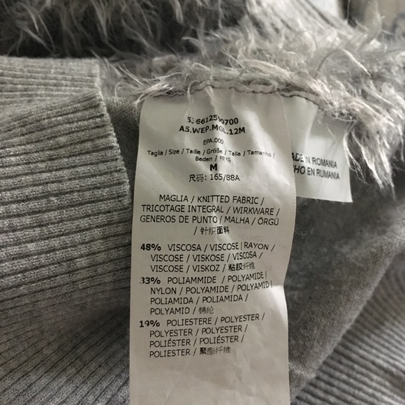 MAX MARA Grey Fuzzy Furry Front Crew Sweater M - Picture 5 of 5